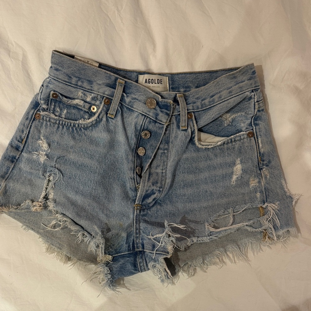 Agolde Light Blue Parker vintage cut off Jean Shorts
